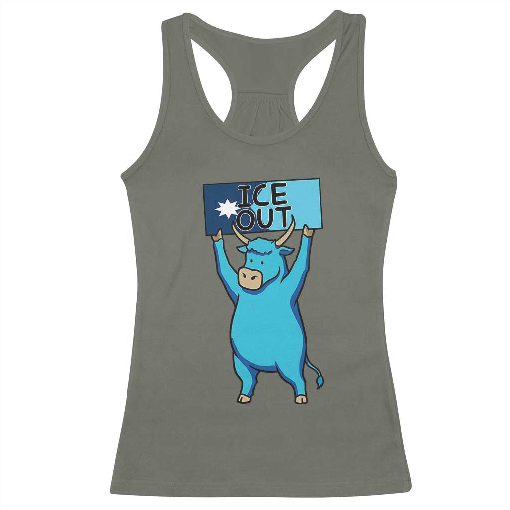Funny Minnesota Folklore Babe The Blue Ox Racerback Tank Top Ice Out