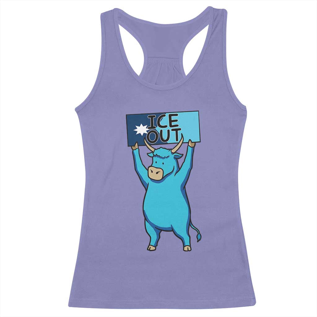 Funny Minnesota Folklore Babe The Blue Ox Racerback Tank Top Ice Out