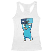 Funny Minnesota Folklore Babe The Blue Ox Racerback Tank Top Ice Out