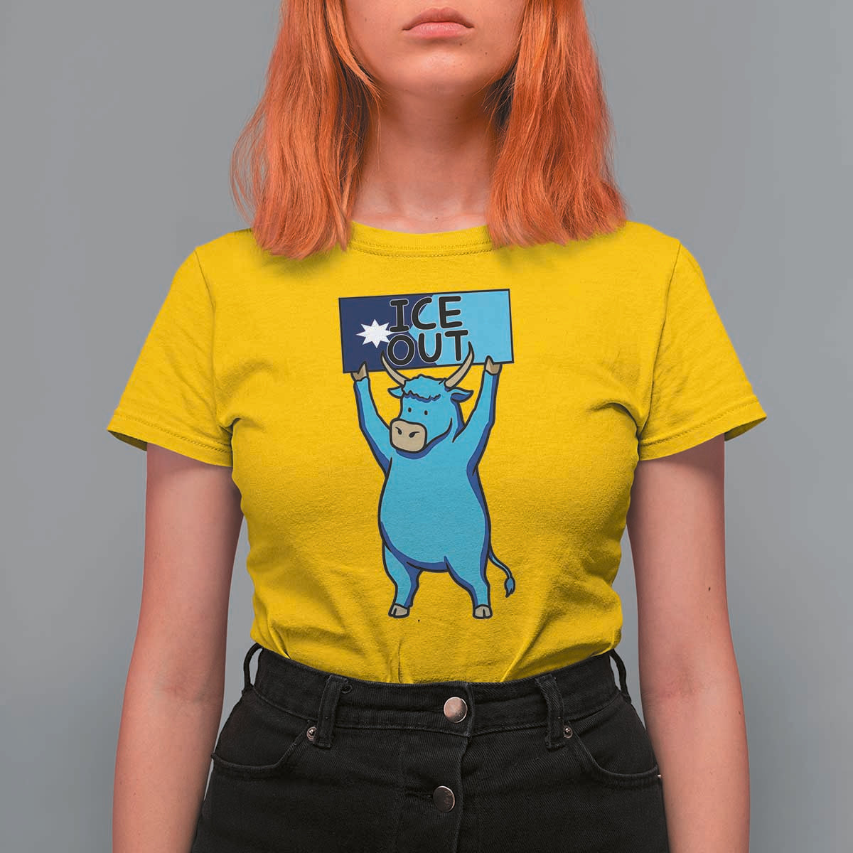Funny Minnesota Folklore Babe The Blue Ox T Shirt For Women Ice Out