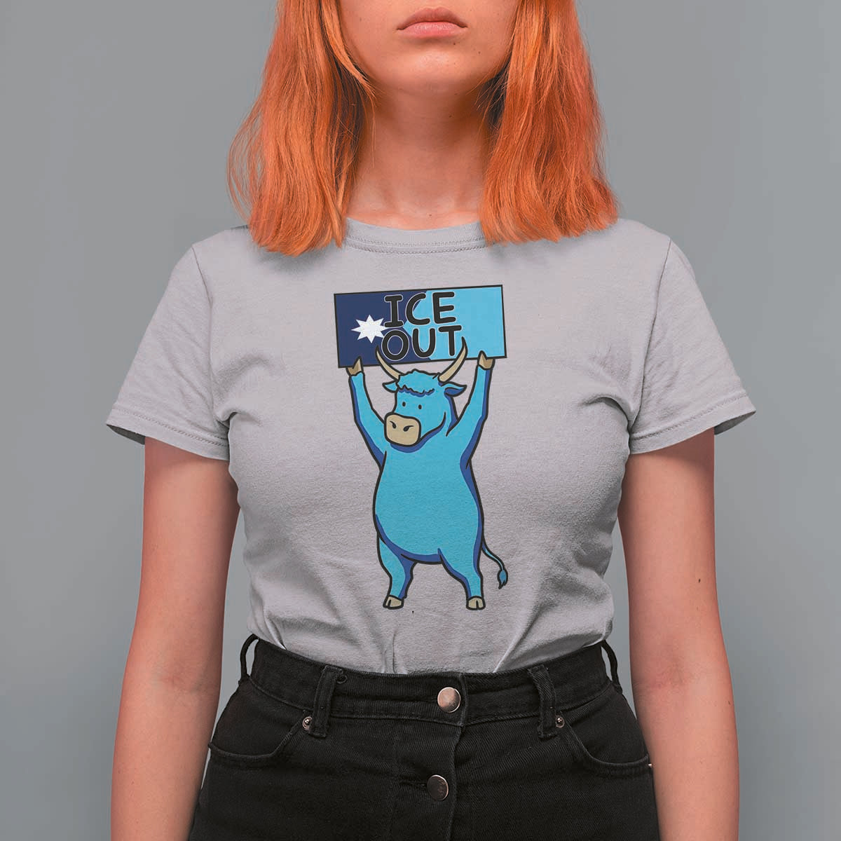 Funny Minnesota Folklore Babe The Blue Ox T Shirt For Women Ice Out