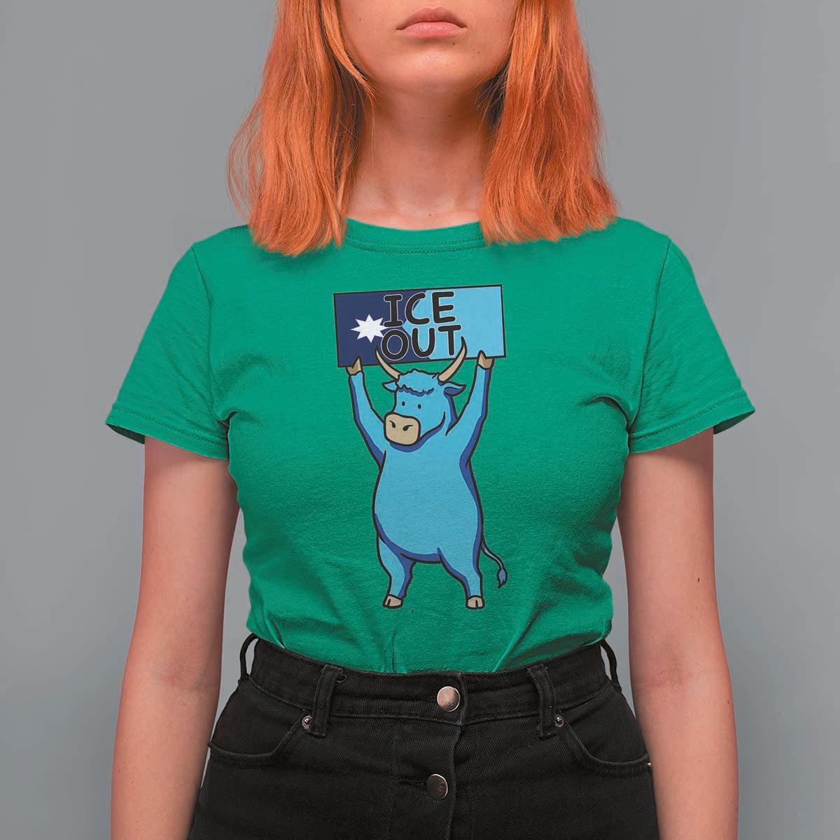 Funny Minnesota Folklore Babe The Blue Ox T Shirt For Women Ice Out
