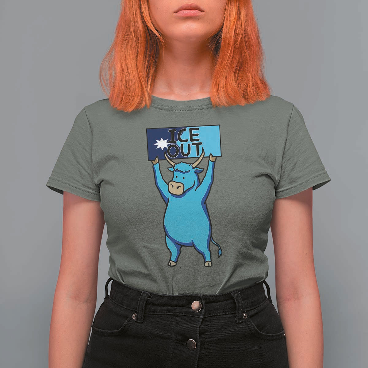 Funny Minnesota Folklore Babe The Blue Ox T Shirt For Women Ice Out