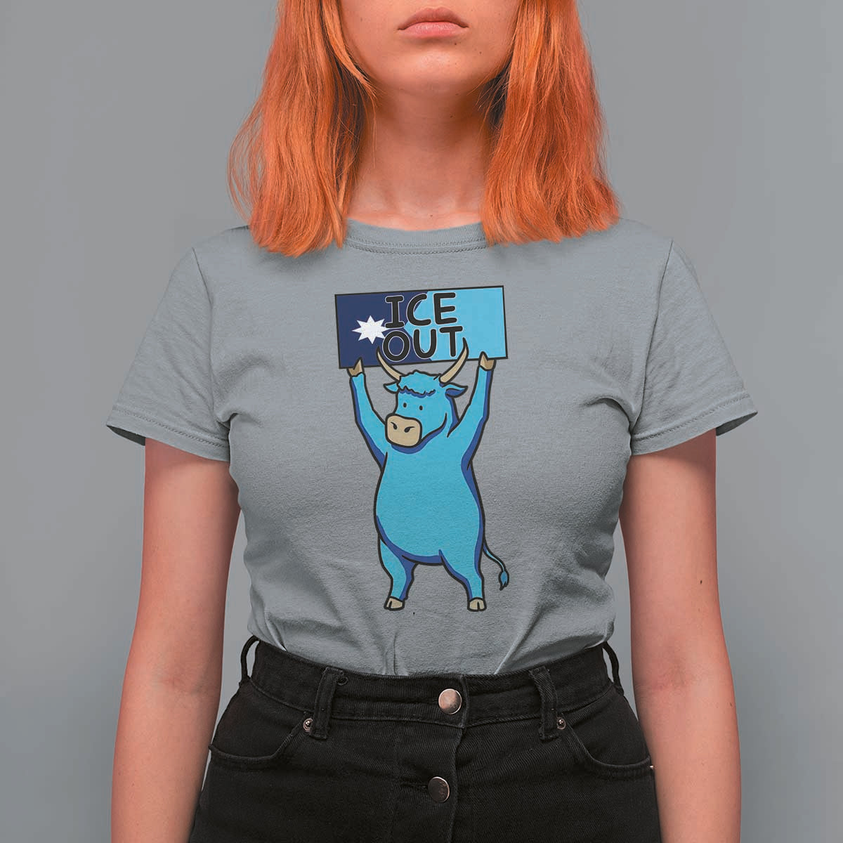 Funny Minnesota Folklore Babe The Blue Ox T Shirt For Women Ice Out