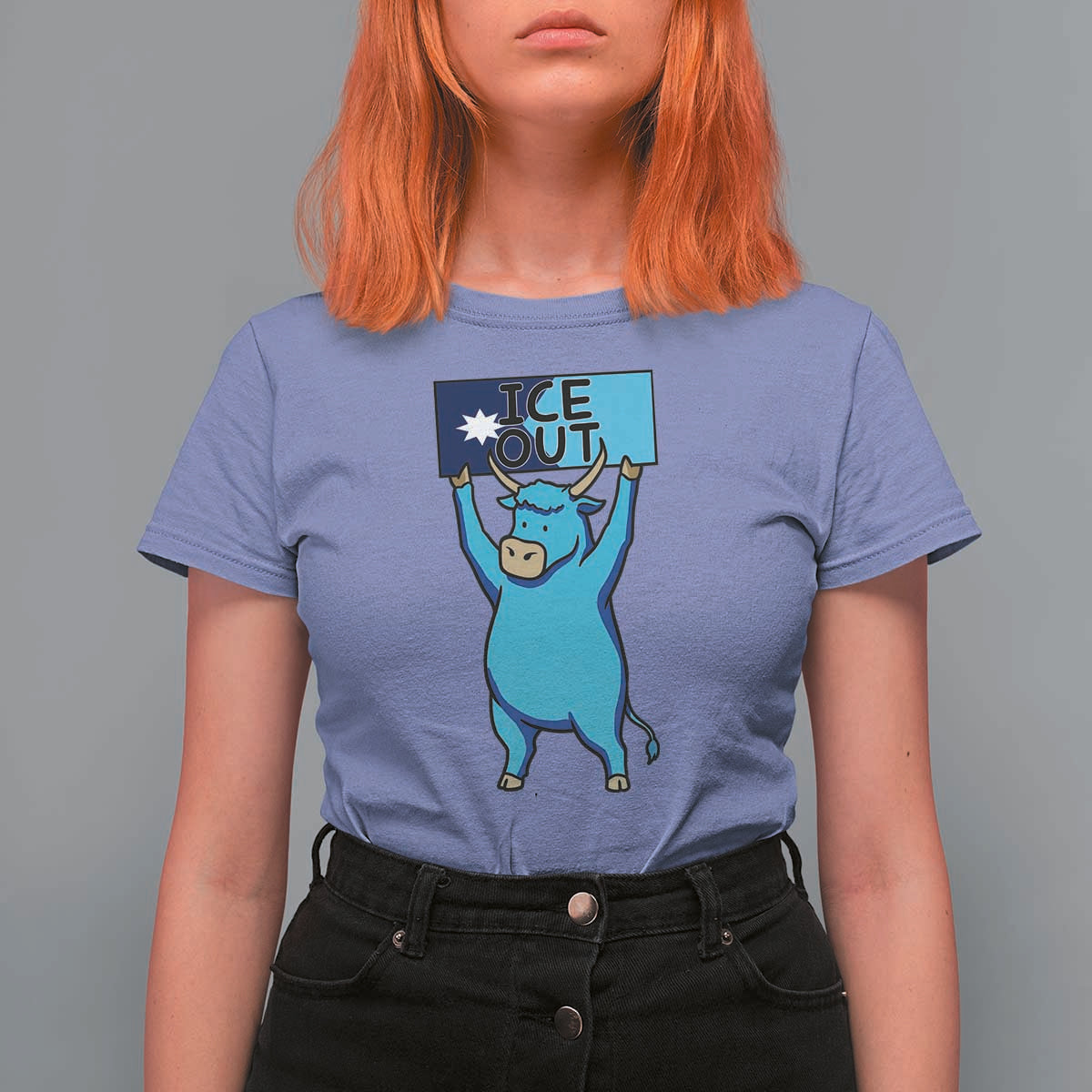 Funny Minnesota Folklore Babe The Blue Ox T Shirt For Women Ice Out