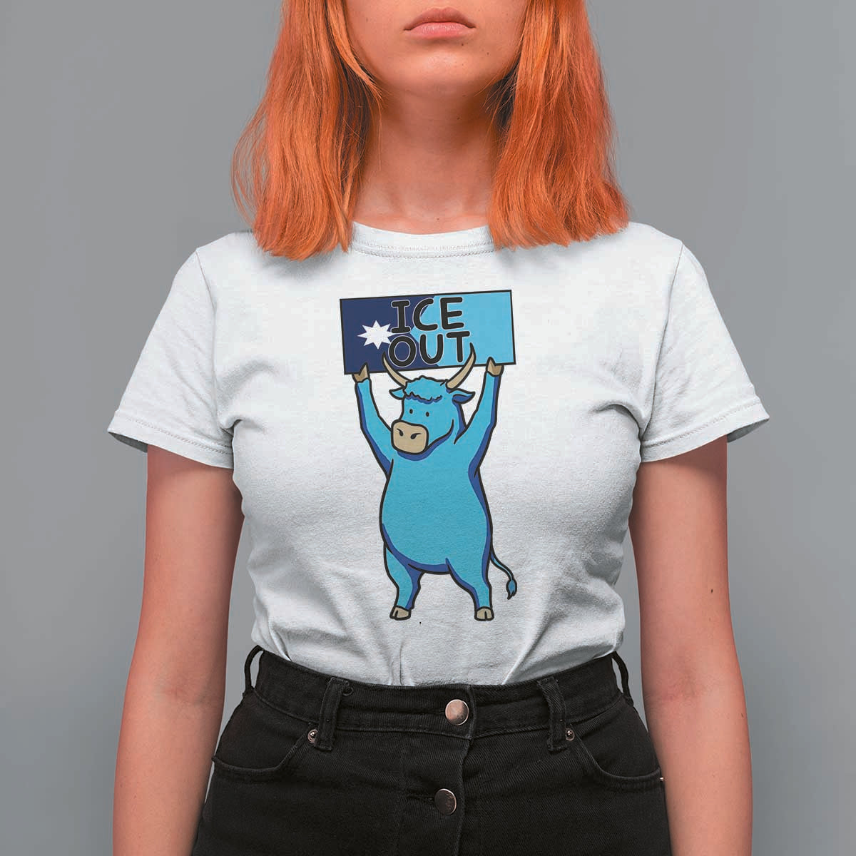 Funny Minnesota Folklore Babe The Blue Ox T Shirt For Women Ice Out