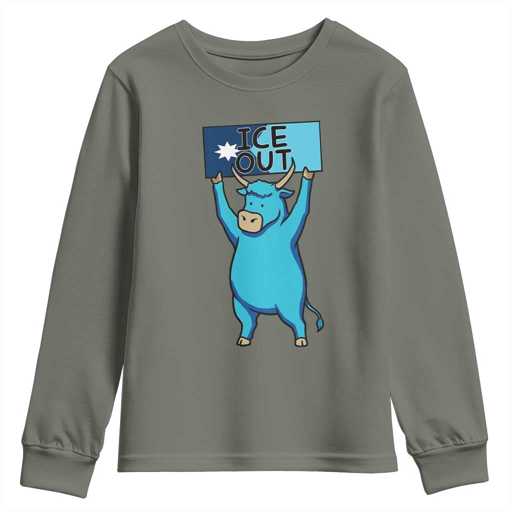 Funny Minnesota Folklore Babe The Blue Ox Youth Sweatshirt Ice Out