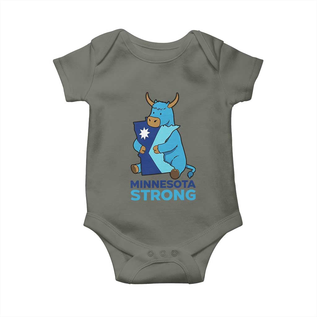 Minnesota Strong Baby Onesie Blue Ox Midwest Folklore Heritage