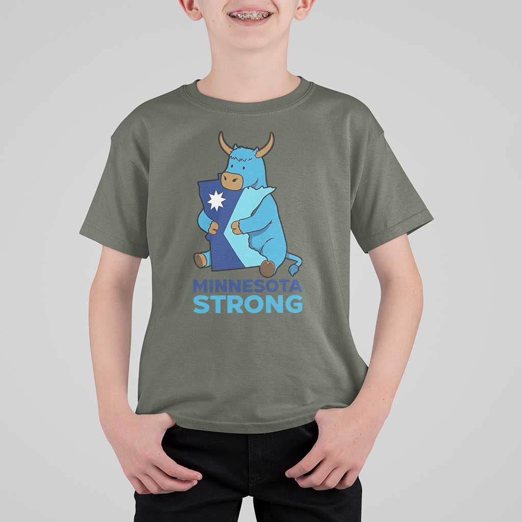 Minnesota Strong T Shirt For Kid Blue Ox Midwest Folklore Heritage