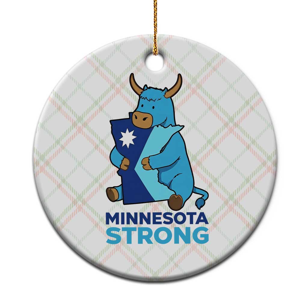 Minnesota Strong Ceramic Ornament Blue Ox Midwest Folklore Heritage
