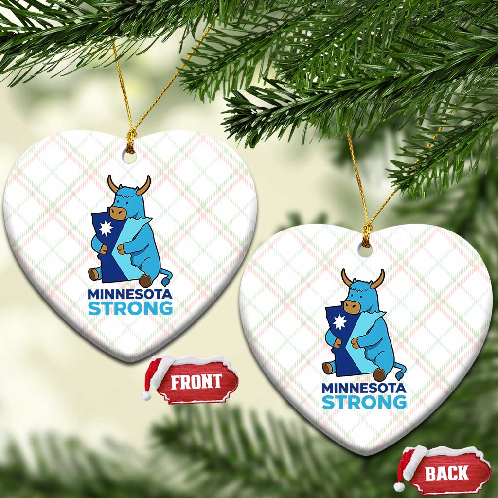 Minnesota Strong Ceramic Ornament Blue Ox Midwest Folklore Heritage