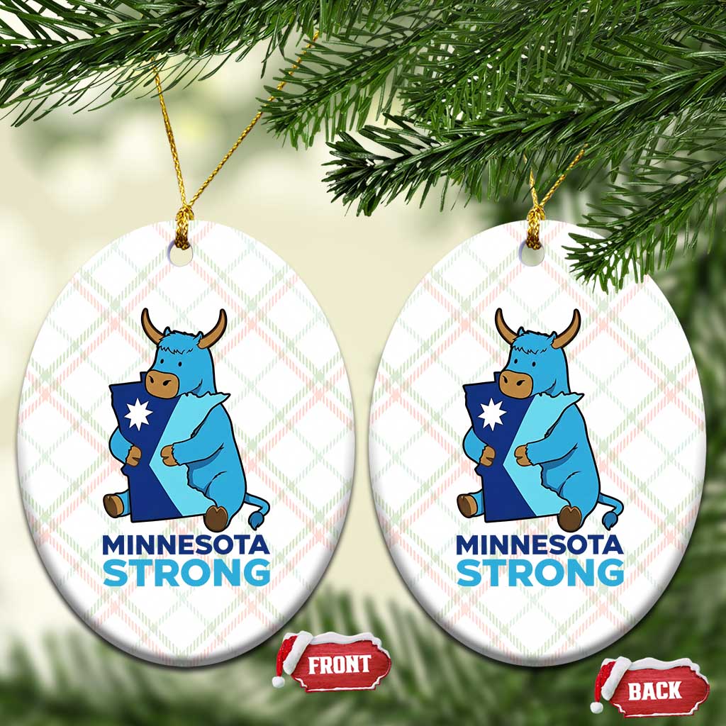 Minnesota Strong Ceramic Ornament Blue Ox Midwest Folklore Heritage