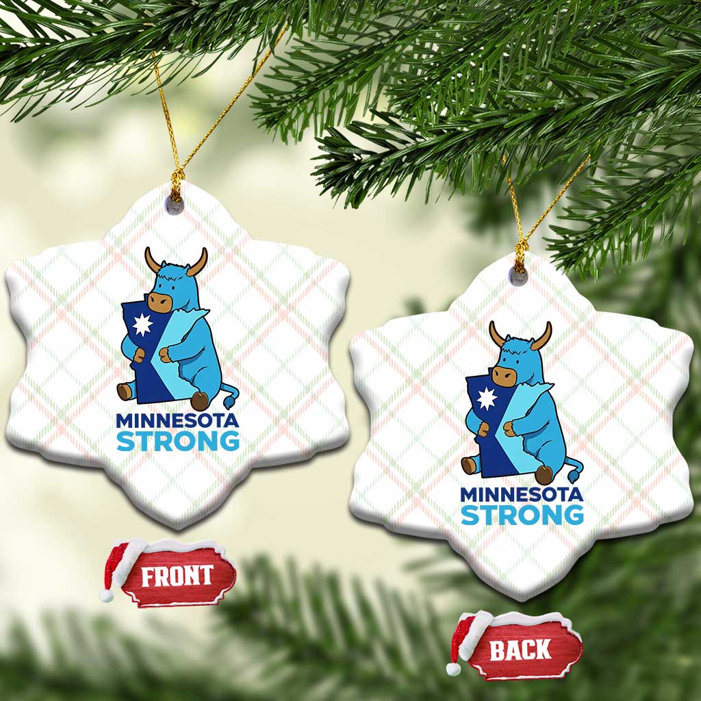 Minnesota Strong Ceramic Ornament Blue Ox Midwest Folklore Heritage