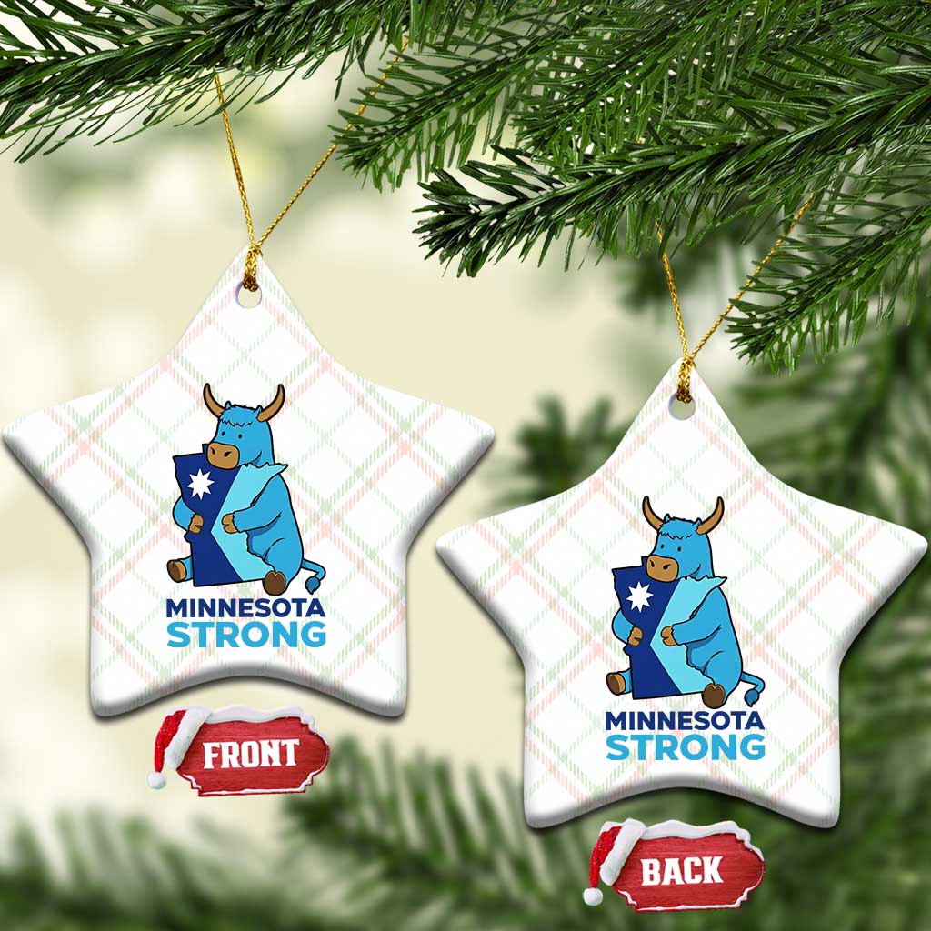 Minnesota Strong Ceramic Ornament Blue Ox Midwest Folklore Heritage
