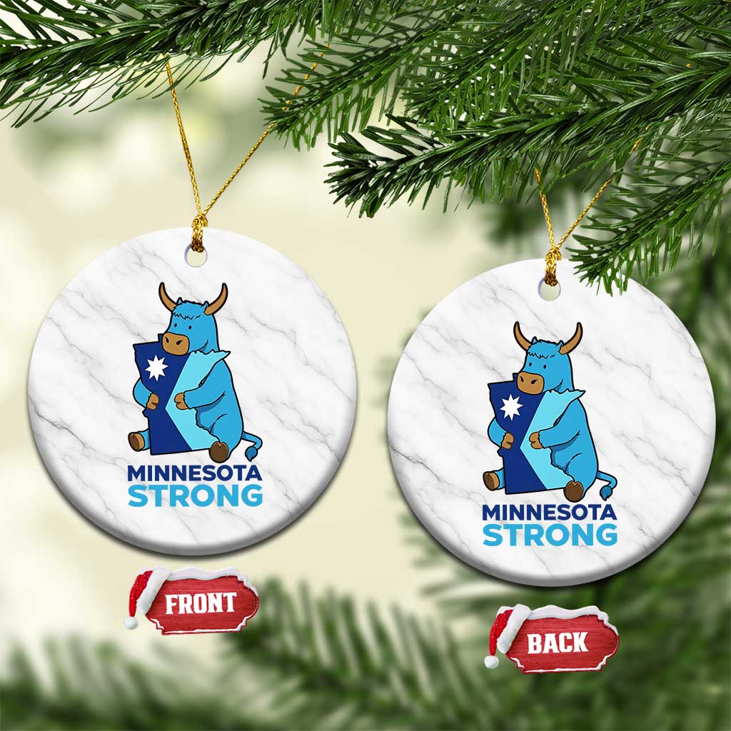 Minnesota Strong Ceramic Ornament Blue Ox Midwest Folklore Heritage