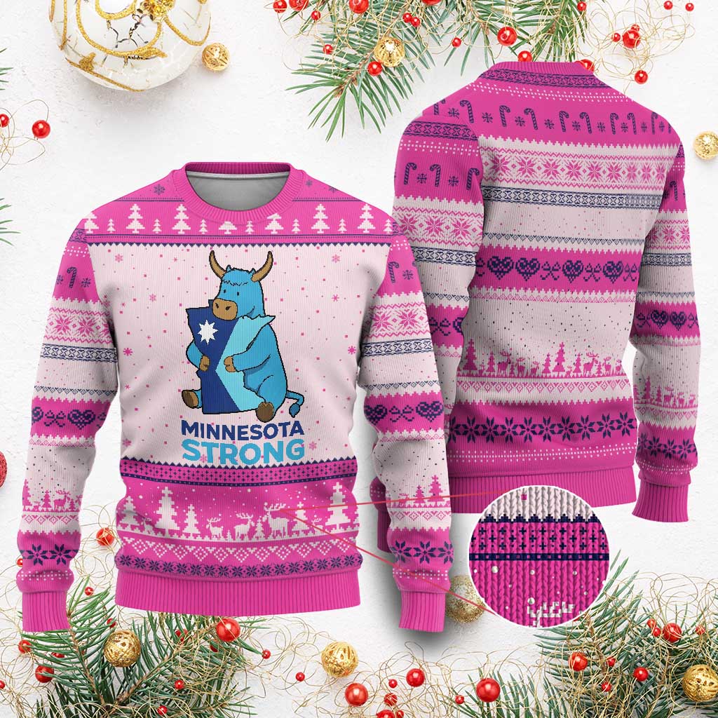 Minnesota Strong Ugly Christmas Sweater Blue Ox Midwest Folklore Heritage