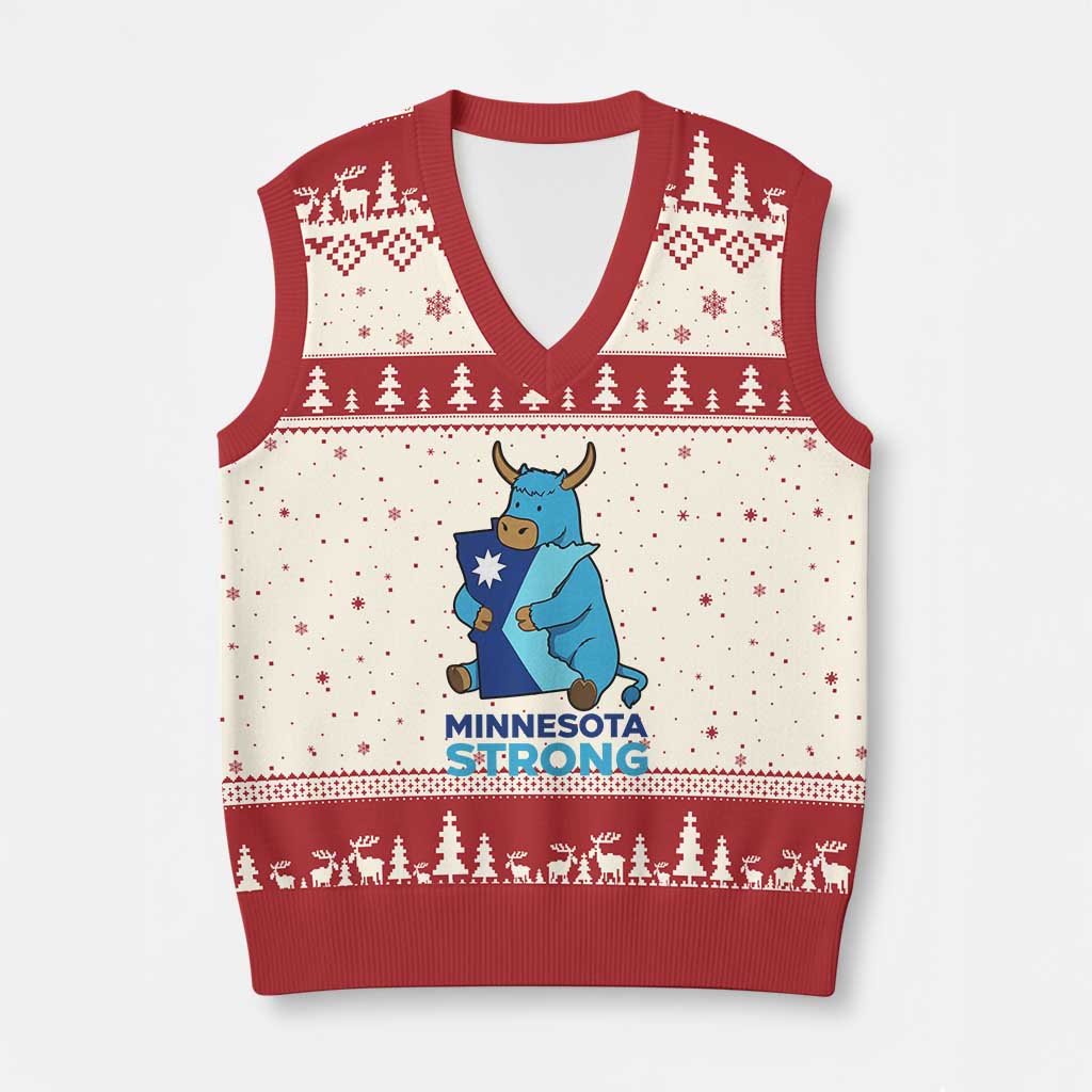 Minnesota Strong V-Neck Knit Sweater Vest Blue Ox Midwest Folklore Heritage