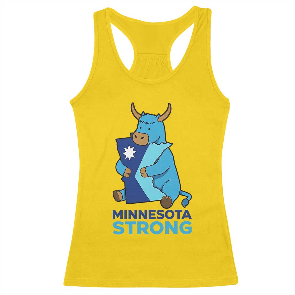 Minnesota Strong Racerback Tank Top Blue Ox Midwest Folklore Heritage