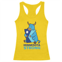 Minnesota Strong Racerback Tank Top Blue Ox Midwest Folklore Heritage