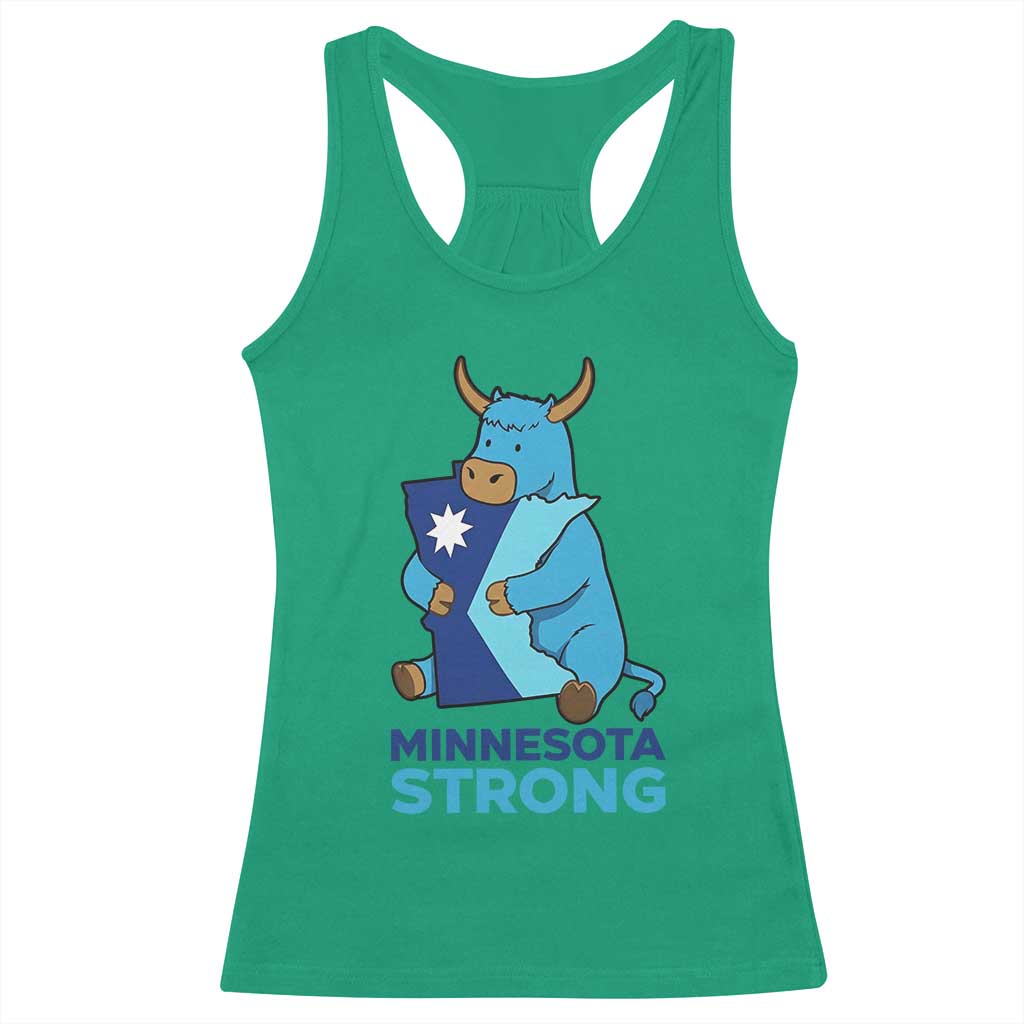 Minnesota Strong Racerback Tank Top Blue Ox Midwest Folklore Heritage