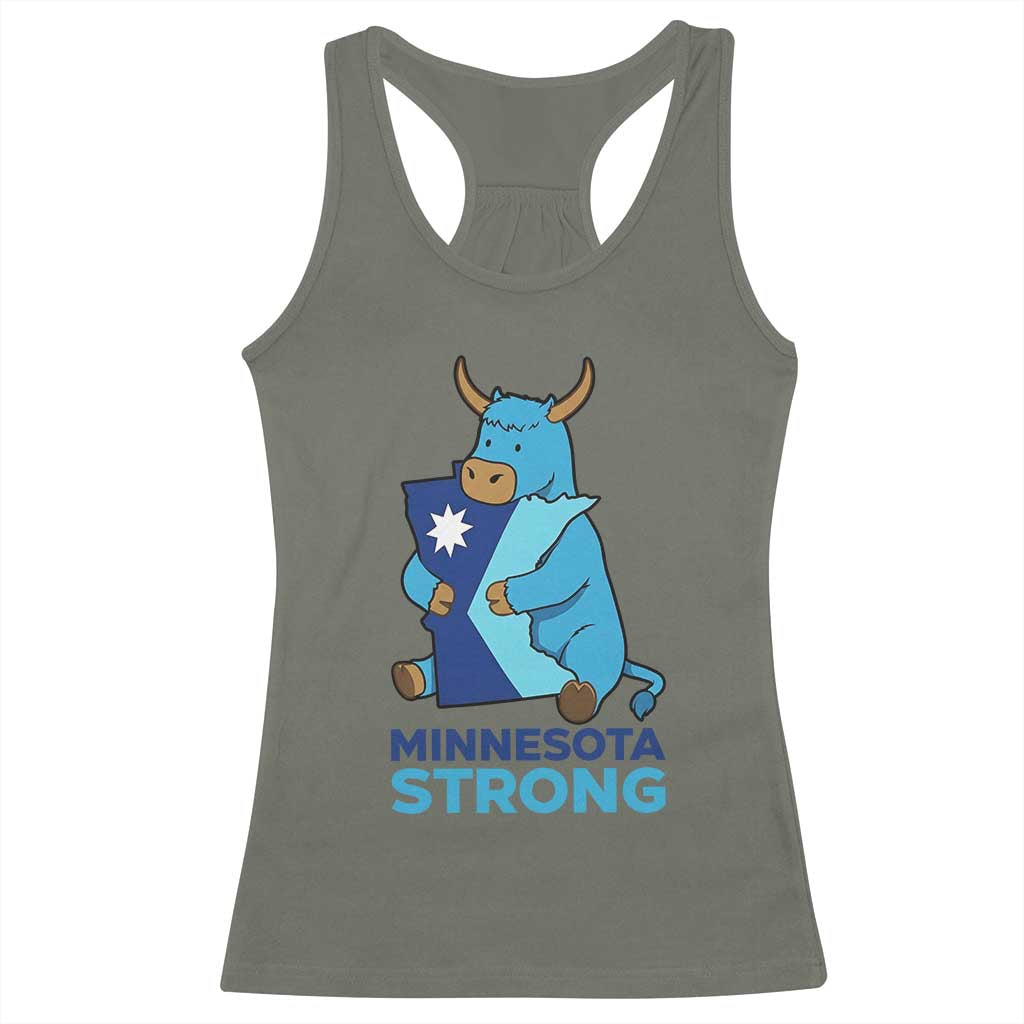 Minnesota Strong Racerback Tank Top Blue Ox Midwest Folklore Heritage