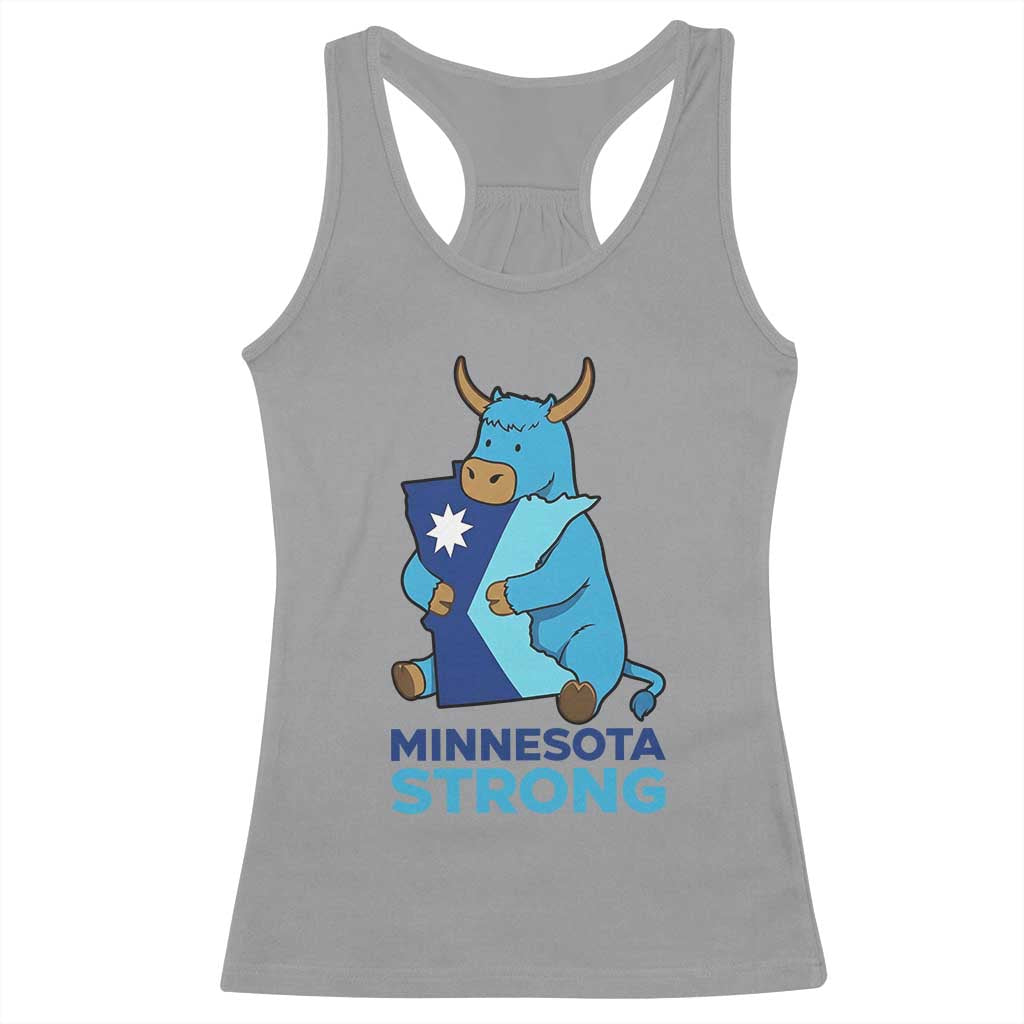 Minnesota Strong Racerback Tank Top Blue Ox Midwest Folklore Heritage