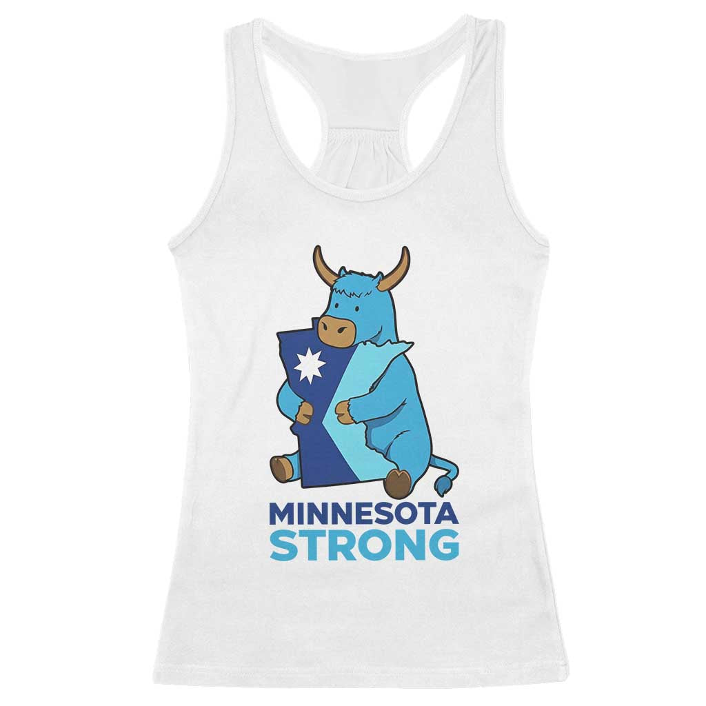 Minnesota Strong Racerback Tank Top Blue Ox Midwest Folklore Heritage