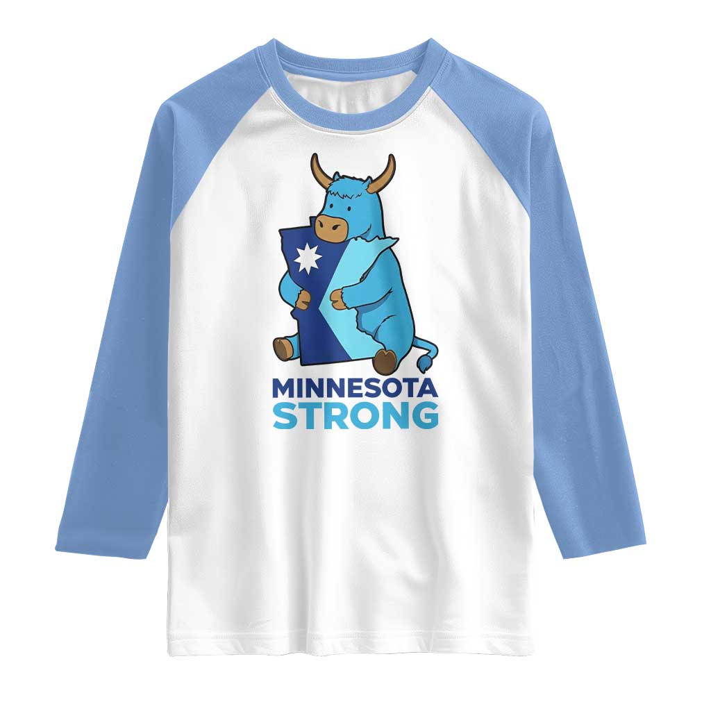 Minnesota Strong Raglan Shirt Blue Ox Midwest Folklore Heritage