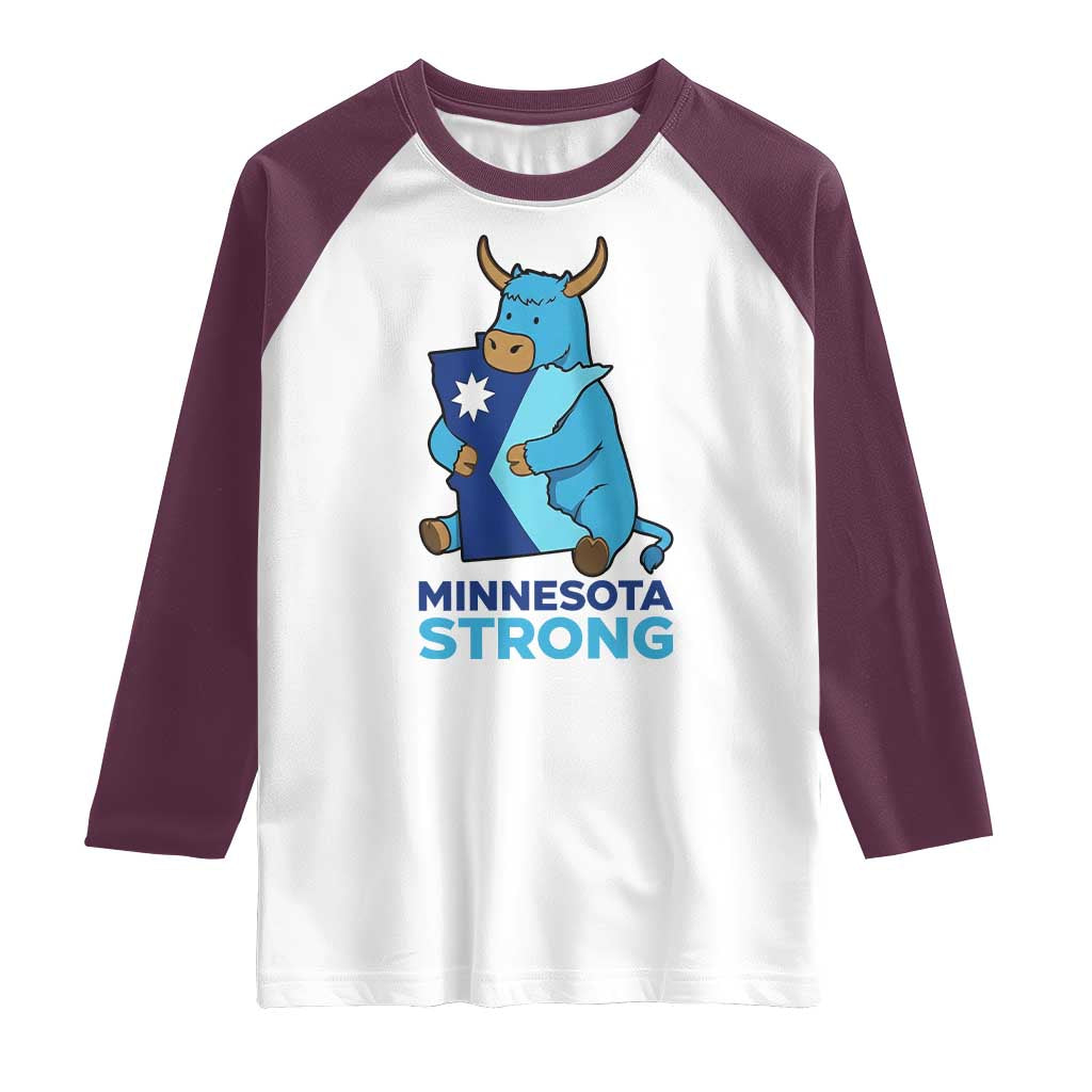 Minnesota Strong Raglan Shirt Blue Ox Midwest Folklore Heritage