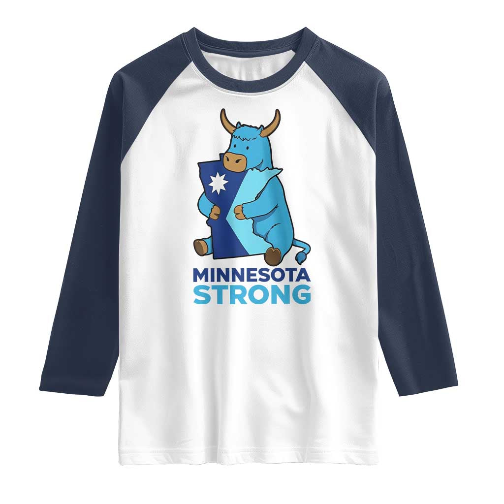 Minnesota Strong Raglan Shirt Blue Ox Midwest Folklore Heritage