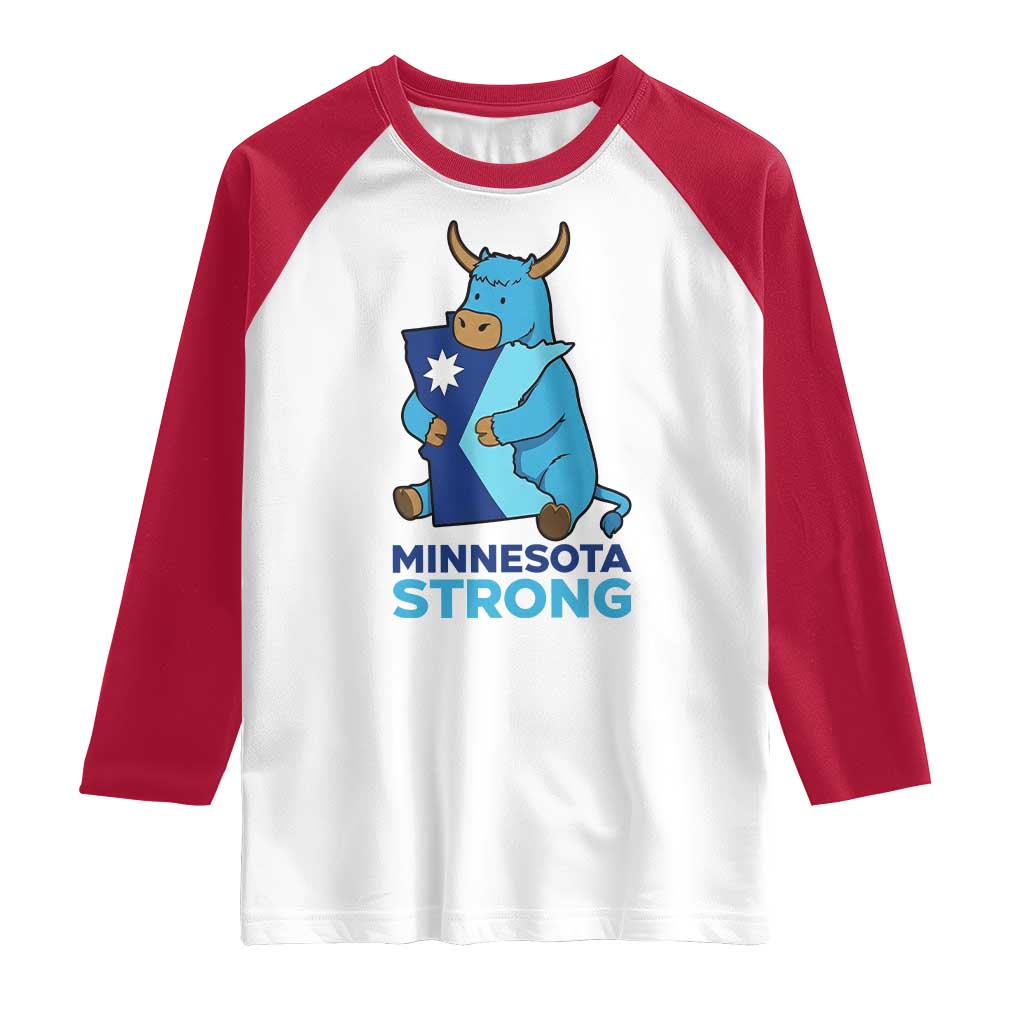 Minnesota Strong Raglan Shirt Blue Ox Midwest Folklore Heritage