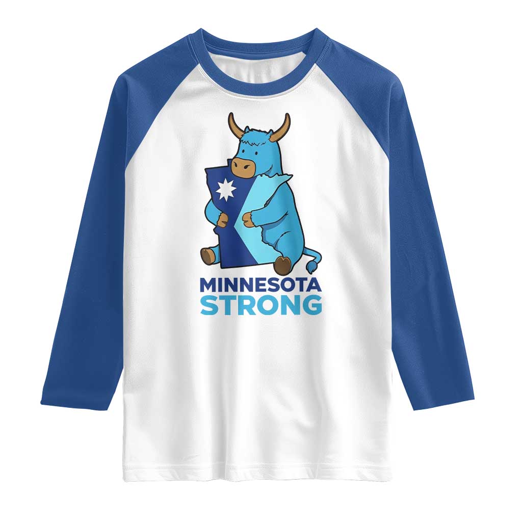 Minnesota Strong Raglan Shirt Blue Ox Midwest Folklore Heritage