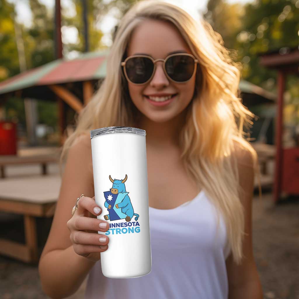 Minnesota Strong Skinny Tumbler Blue Ox Midwest Folklore Heritage
