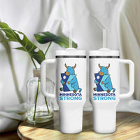 Minnesota Strong Tumbler With Handle Blue Ox Midwest Folklore Heritage