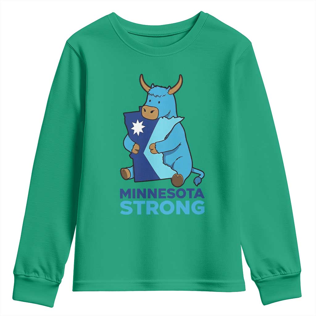 Minnesota Strong Youth Sweatshirt Blue Ox Midwest Folklore Heritage