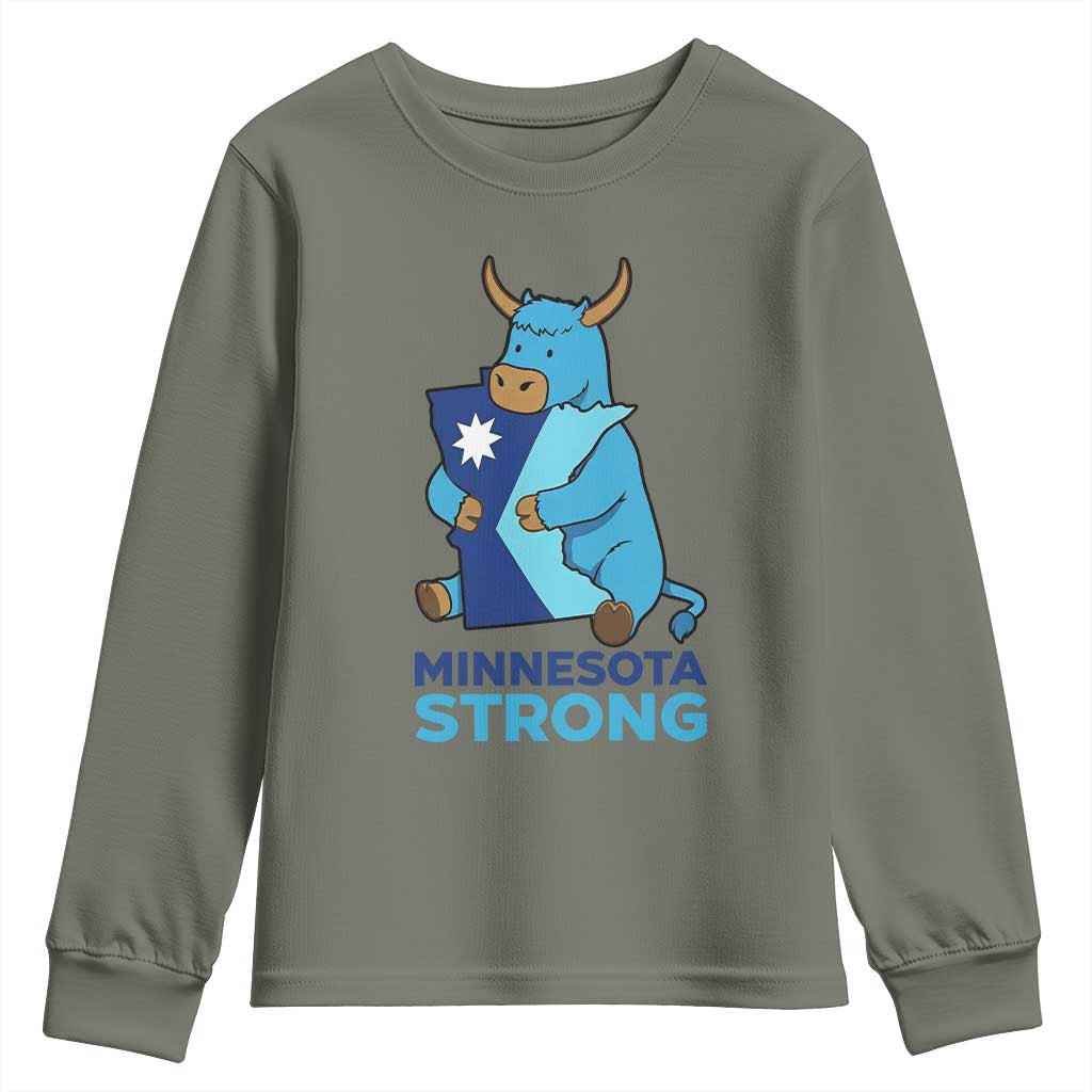Minnesota Strong Youth Sweatshirt Blue Ox Midwest Folklore Heritage