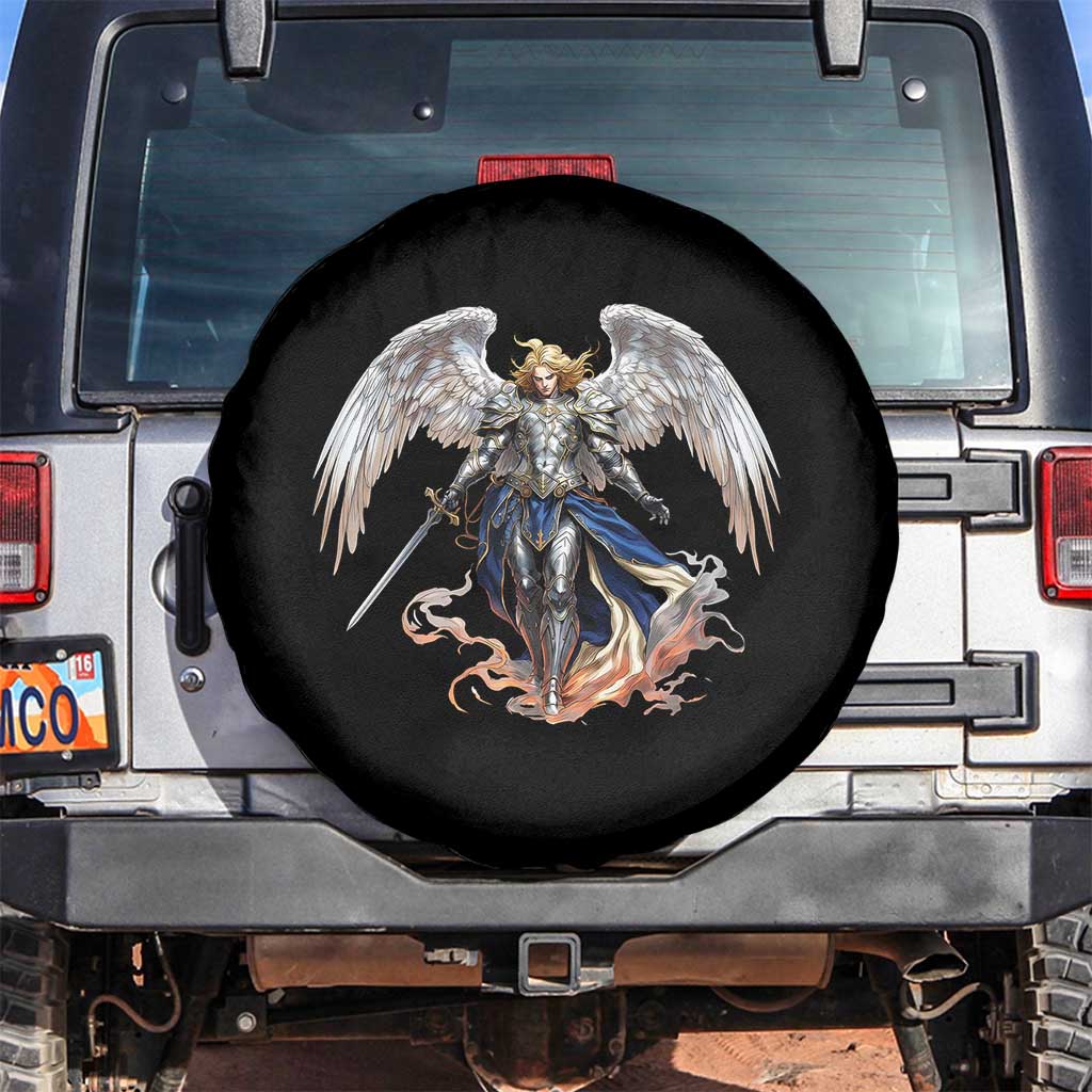 Archangel Saint Michael Warrior Spare Tire Cover Catholic Protection Gift