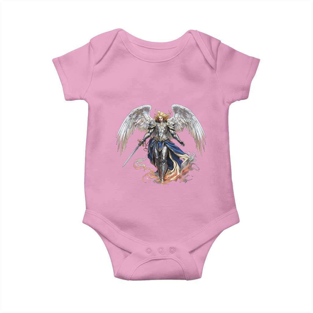 Archangel Saint Michael Warrior Baby Onesie Catholic Protection Gift