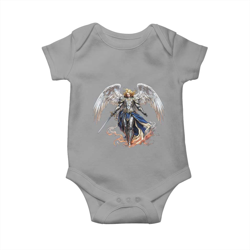 Archangel Saint Michael Warrior Baby Onesie Catholic Protection Gift