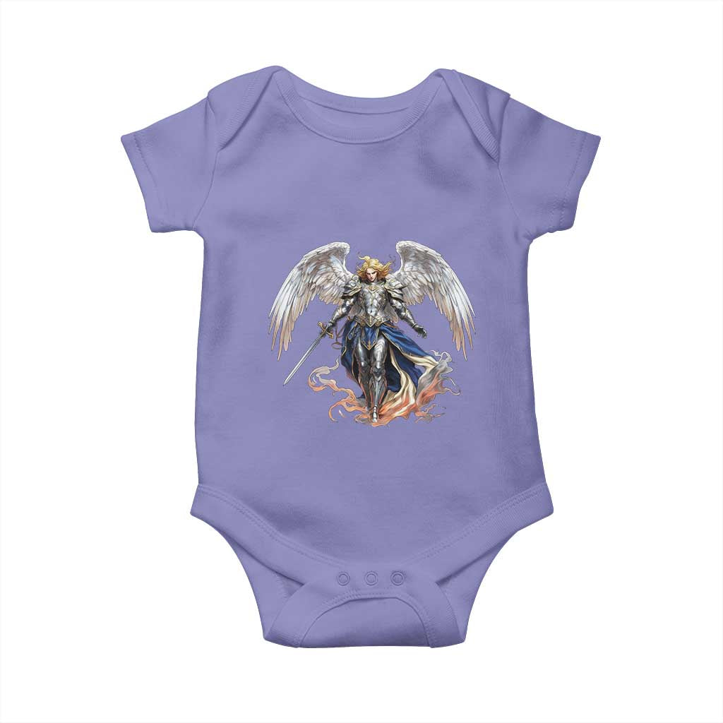Archangel Saint Michael Warrior Baby Onesie Catholic Protection Gift
