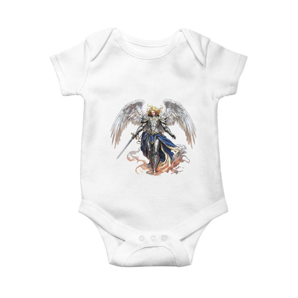 Archangel Saint Michael Warrior Baby Onesie Catholic Protection Gift