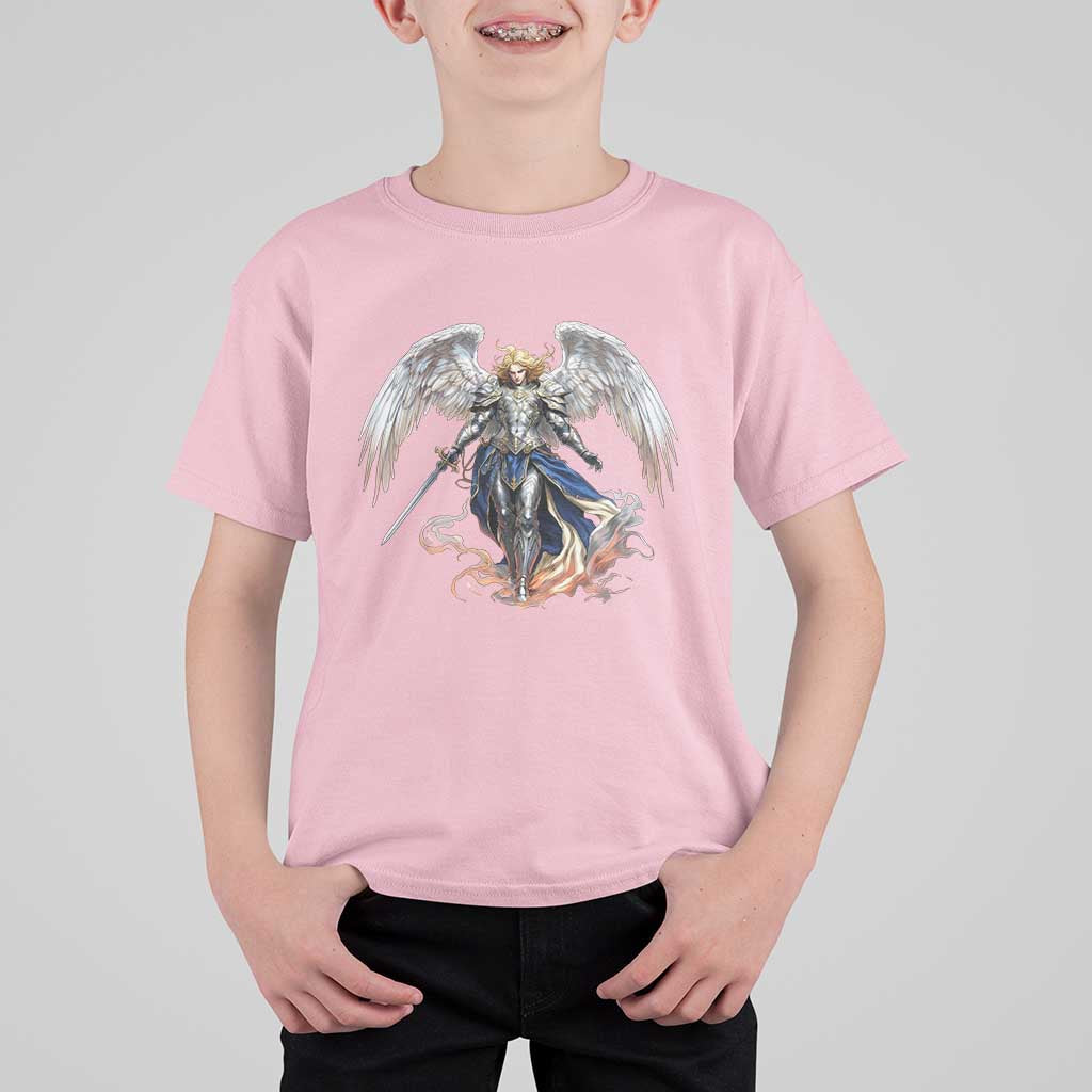 Archangel Saint Michael Warrior T Shirt For Kid Catholic Protection Gift