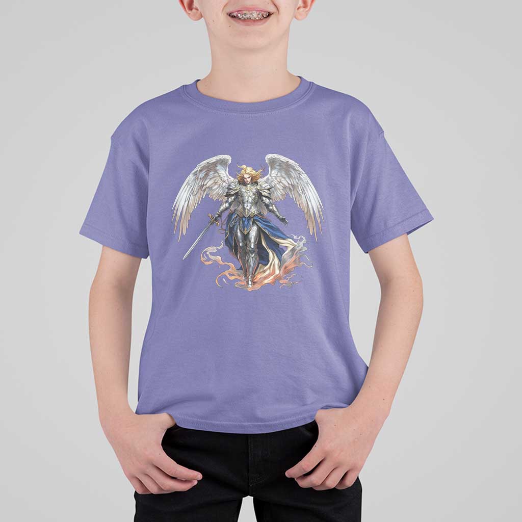 Archangel Saint Michael Warrior T Shirt For Kid Catholic Protection Gift