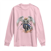 Archangel Saint Michael Warrior Long Sleeve Shirt Catholic Protection Gift