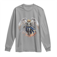 Archangel Saint Michael Warrior Long Sleeve Shirt Catholic Protection Gift