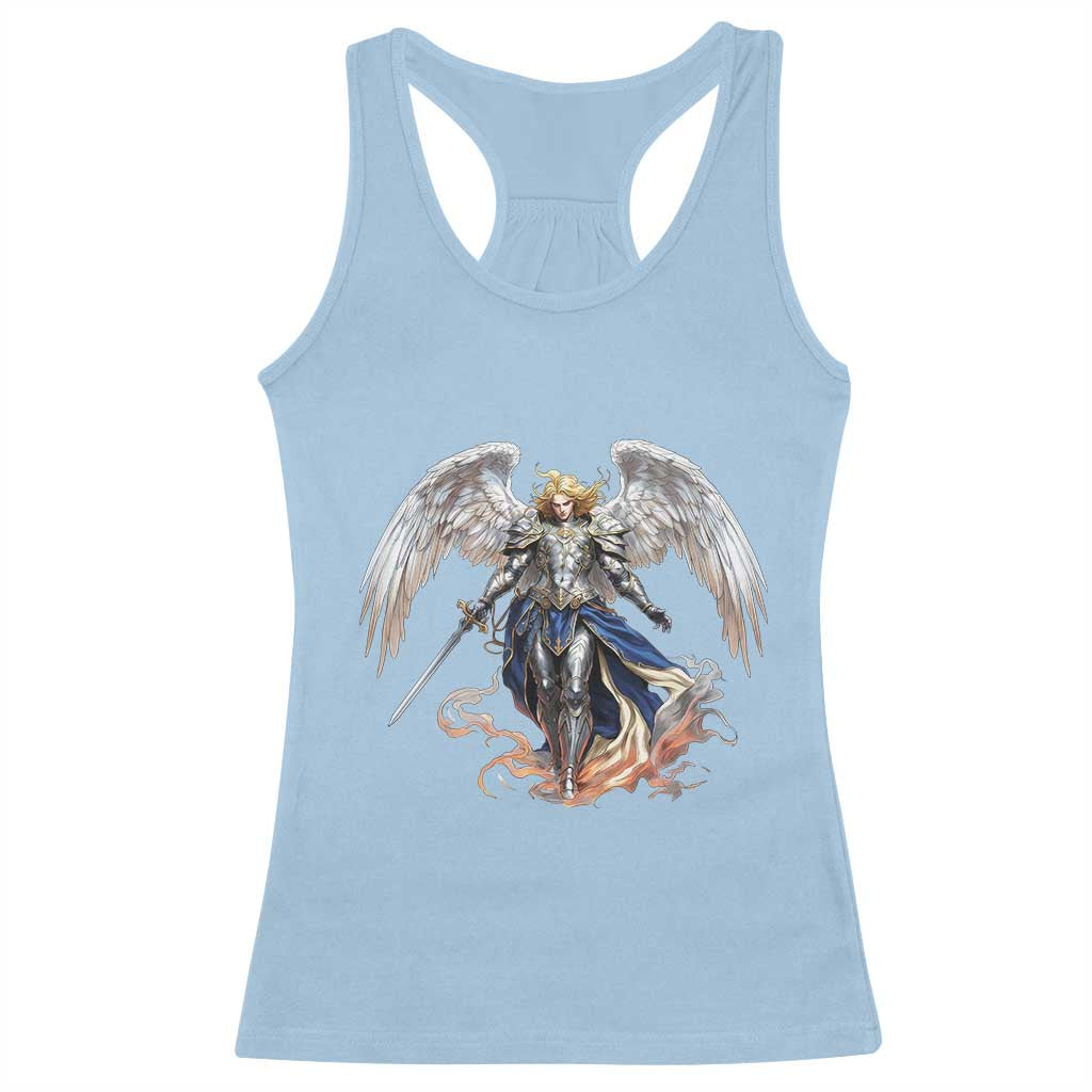 Archangel Saint Michael Warrior Racerback Tank Top Catholic Protection Gift