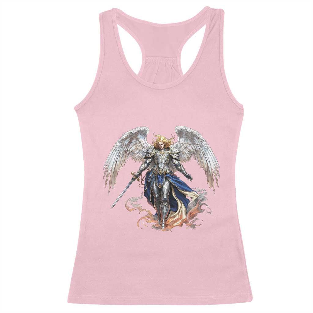 Archangel Saint Michael Warrior Racerback Tank Top Catholic Protection Gift