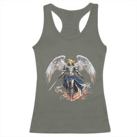 Archangel Saint Michael Warrior Racerback Tank Top Catholic Protection Gift