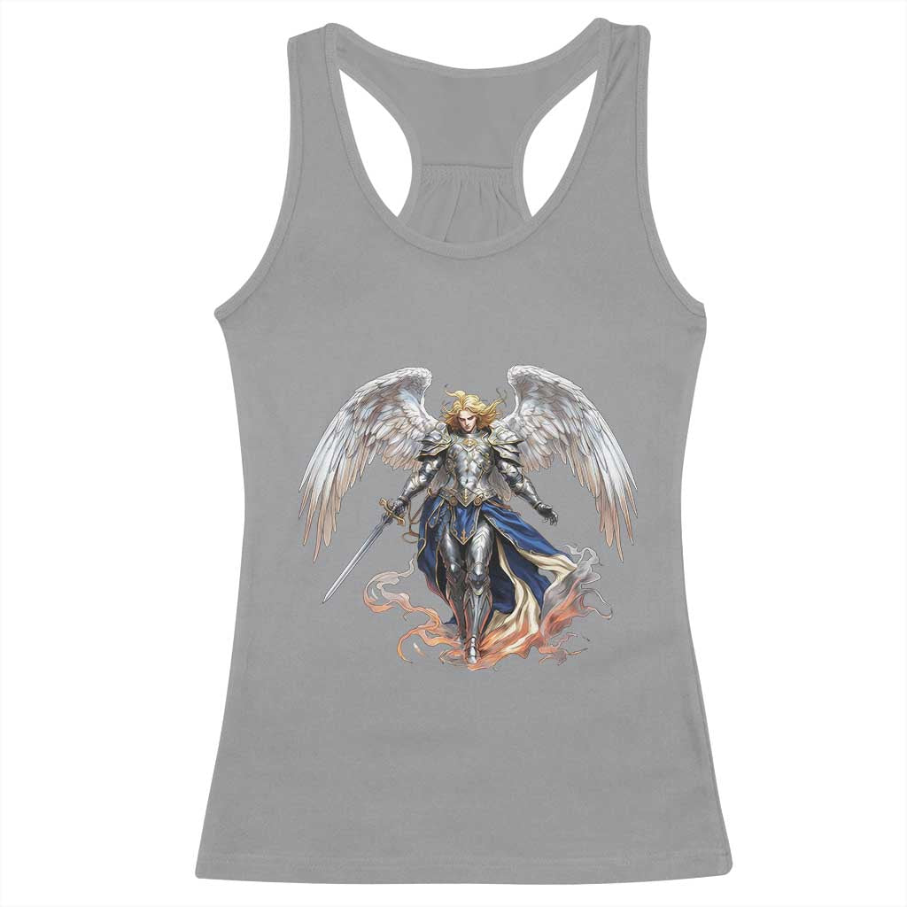 Archangel Saint Michael Warrior Racerback Tank Top Catholic Protection Gift