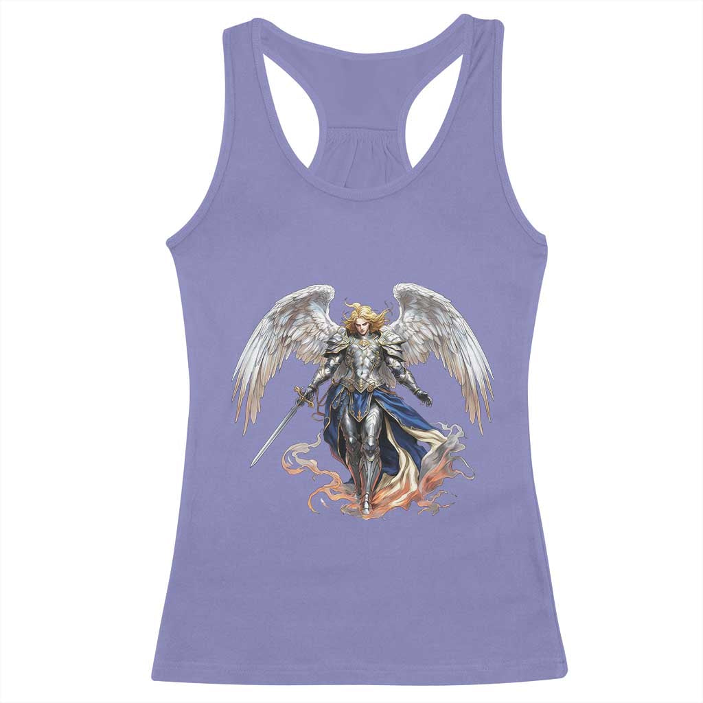 Archangel Saint Michael Warrior Racerback Tank Top Catholic Protection Gift
